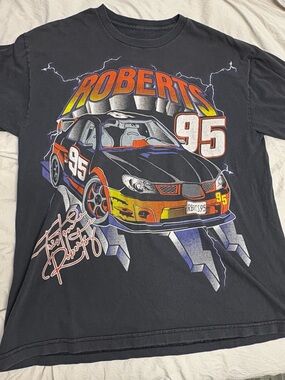 Black Graphic Racing Tee - '95 Car Print